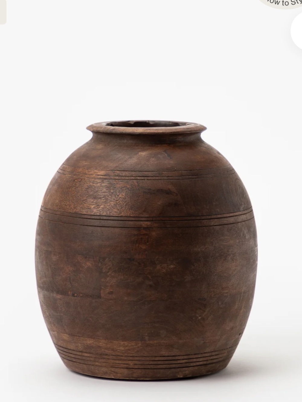Aged Wood Vase - Picture 2 of 5